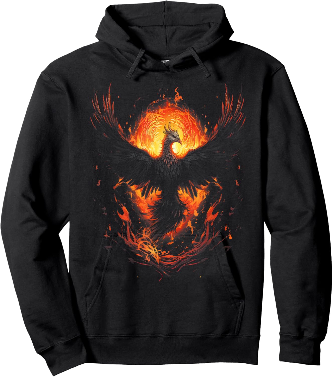 Phoenix Fire Bird Artwork Hoodie - Hoodie | Black