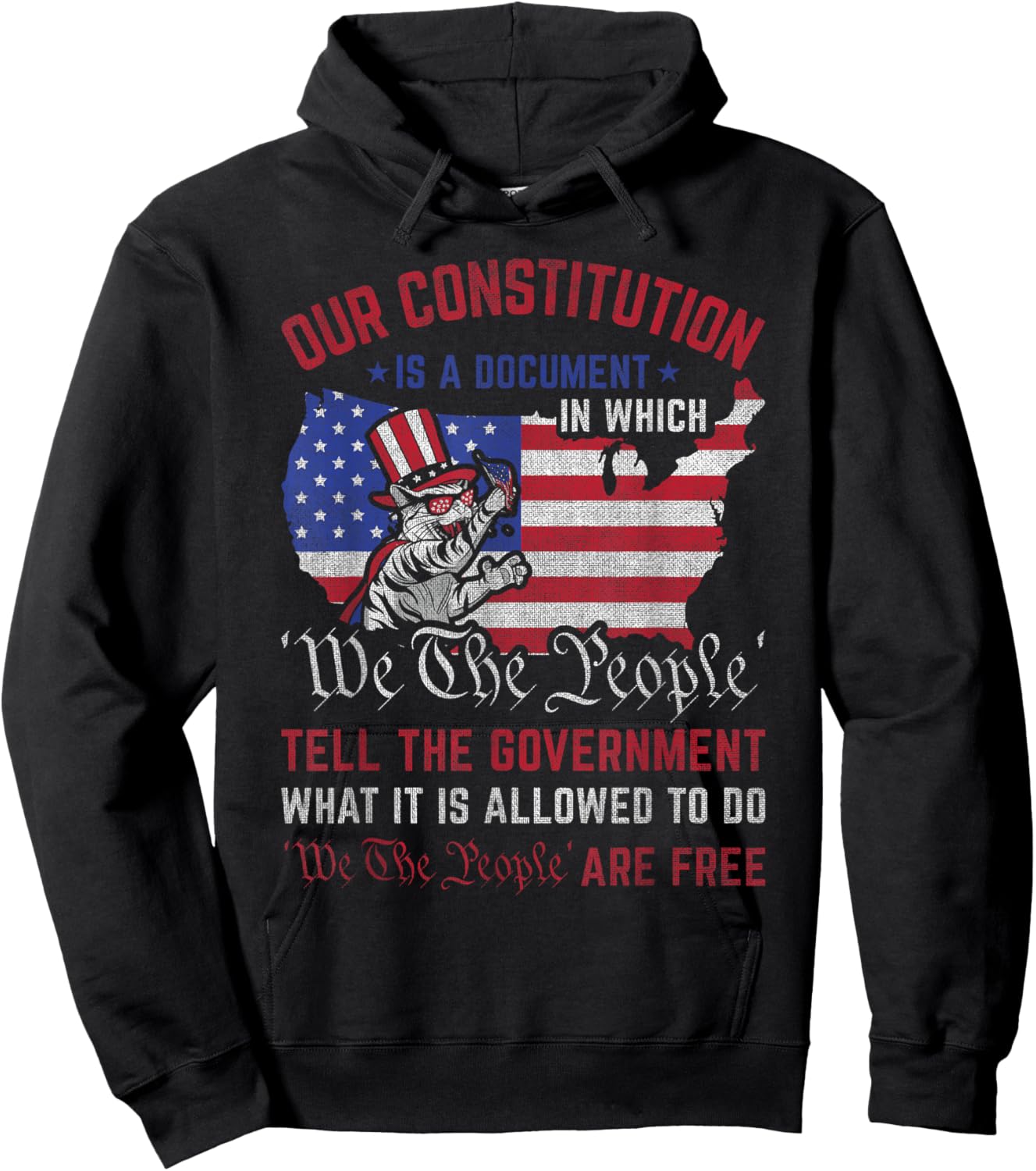 We The People Tell - US Constitution Patriotic American Hoodie - Hoodie | Black