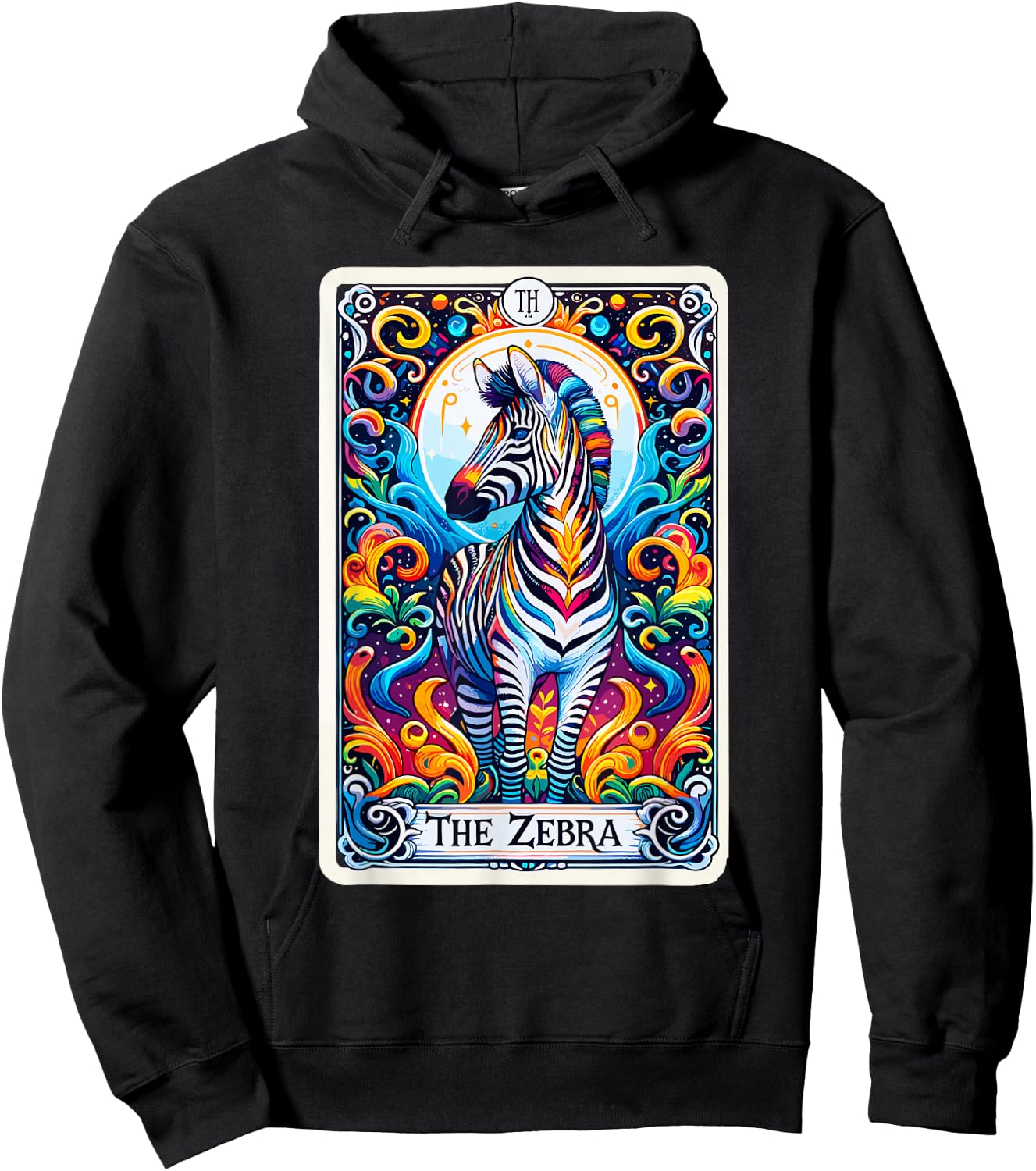 Psychic Tarot Card Zebra Lover Stuff Mystic Zebra Hoodie - Hoodie | Black