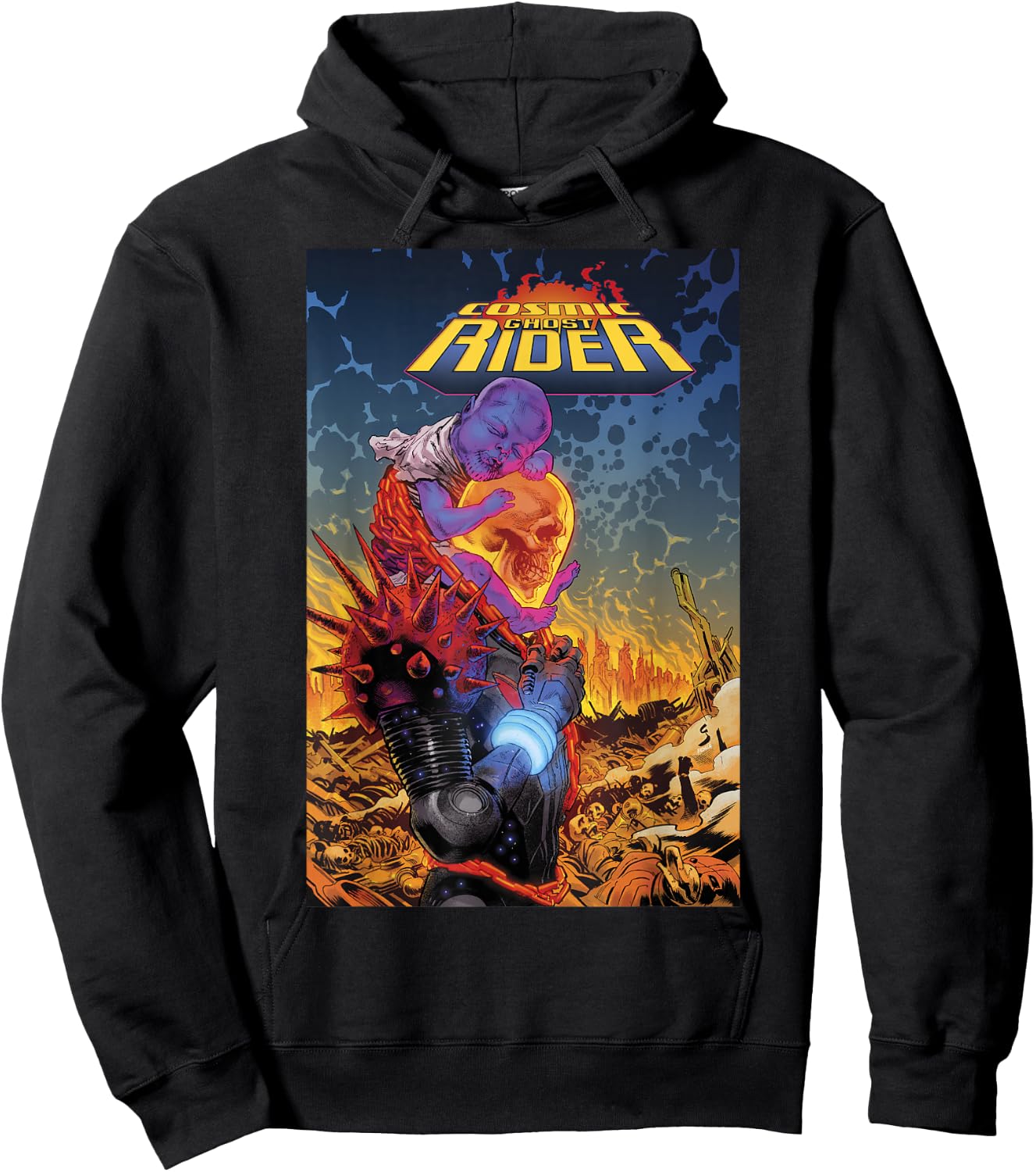 Marvel Cosmic Ghost Rider Comic Book Cover Hoodie - Hoodie | Black