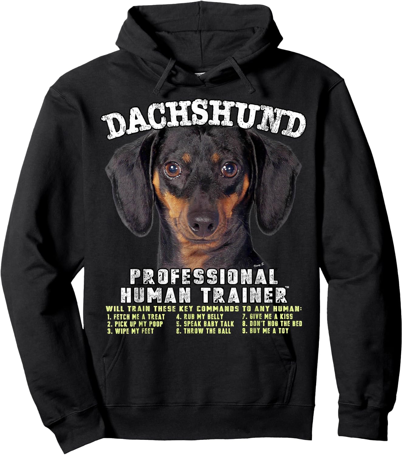 Dachshund Black Tan Dog Professional Human Trainer Hoodie - Hoodie | Black