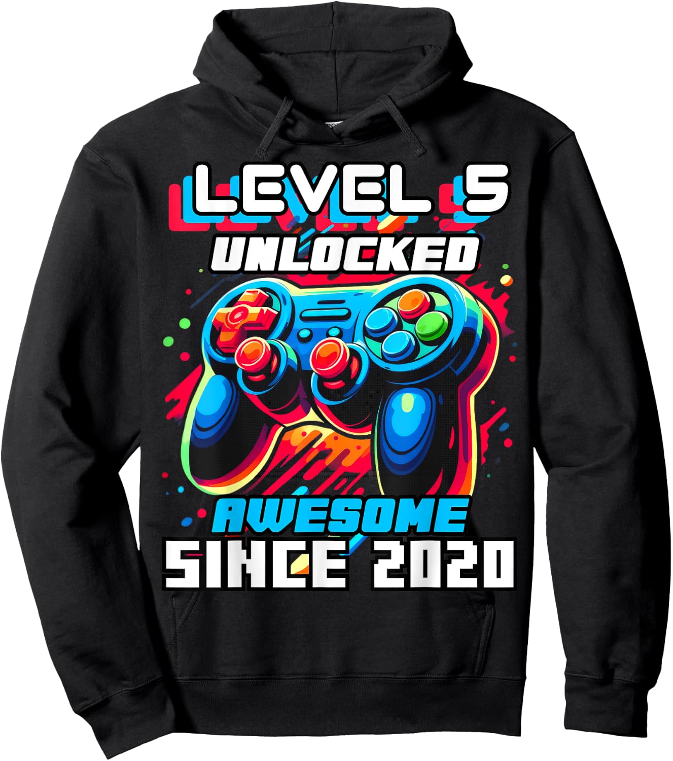 5th Birthday Boy Level 5 Gamer 5 Year Video Game Party Hoodie - Hoodie | Black