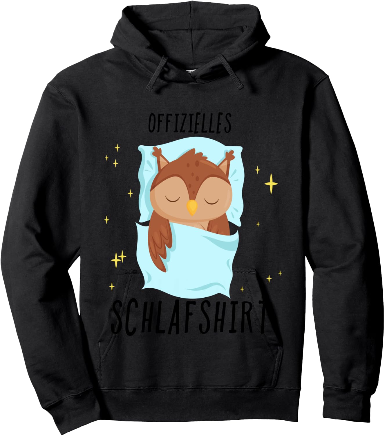 Eule Pyjama Schlafanzug Langarmshirt Hoodie - Hoodie | Black