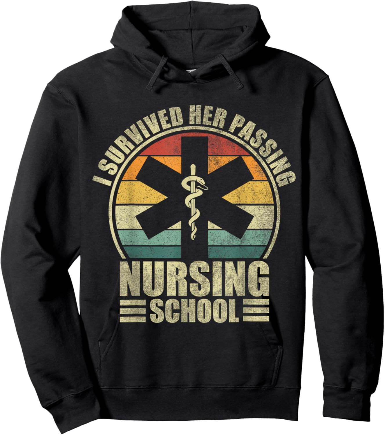 I Survived Her Passing Nursing School. Nursing Graduation Hoodie - Hoodie | Black