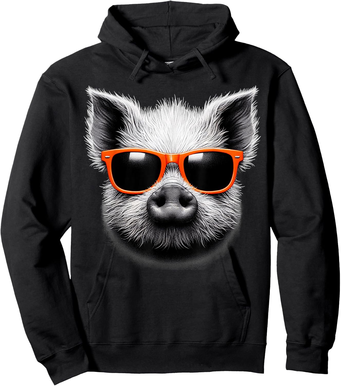 Cool Pig Wearing Sunglasses Graphic Art Hoodie - Hoodie | Black