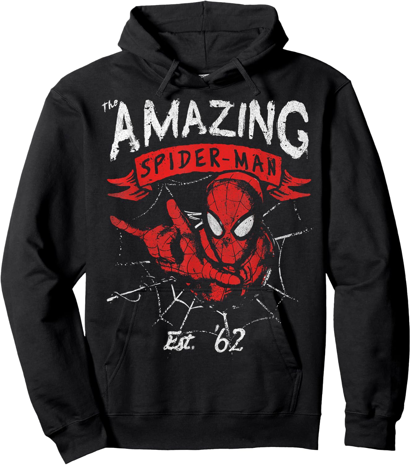 Marvel The Amazing Spider-Man Banner Logo Portrait Hoodie - Hoodie | Black