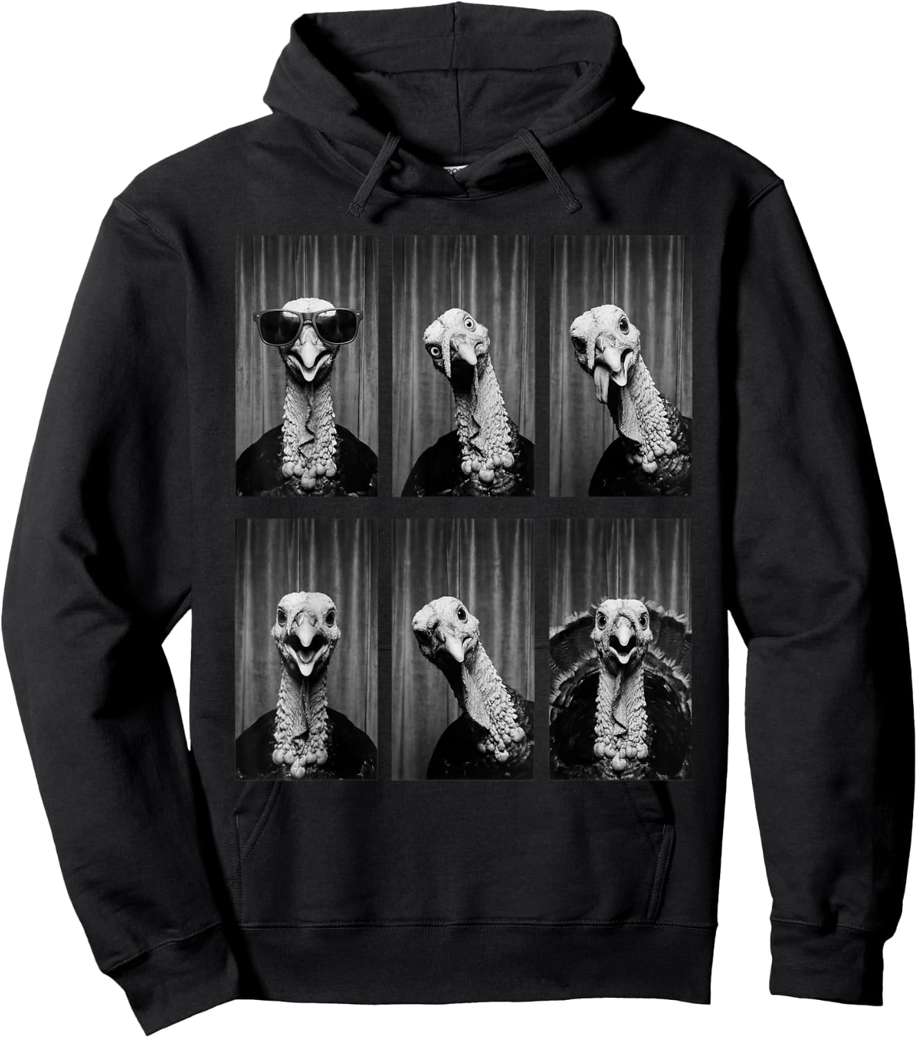 Turkey Photobooth Bird Funny Animal Portrait Hoodie - Hoodie | Black