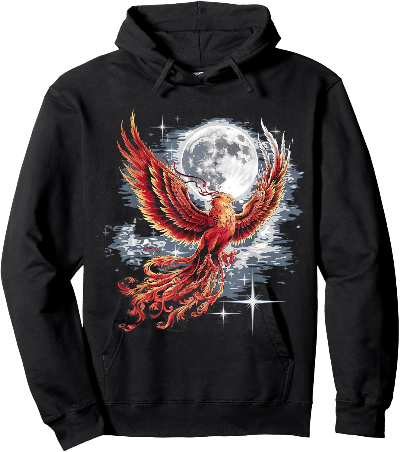 Phoenix Full Moon Rejuvenation Bird Phoenix Bird , black Hoodie - Hoodie | Black