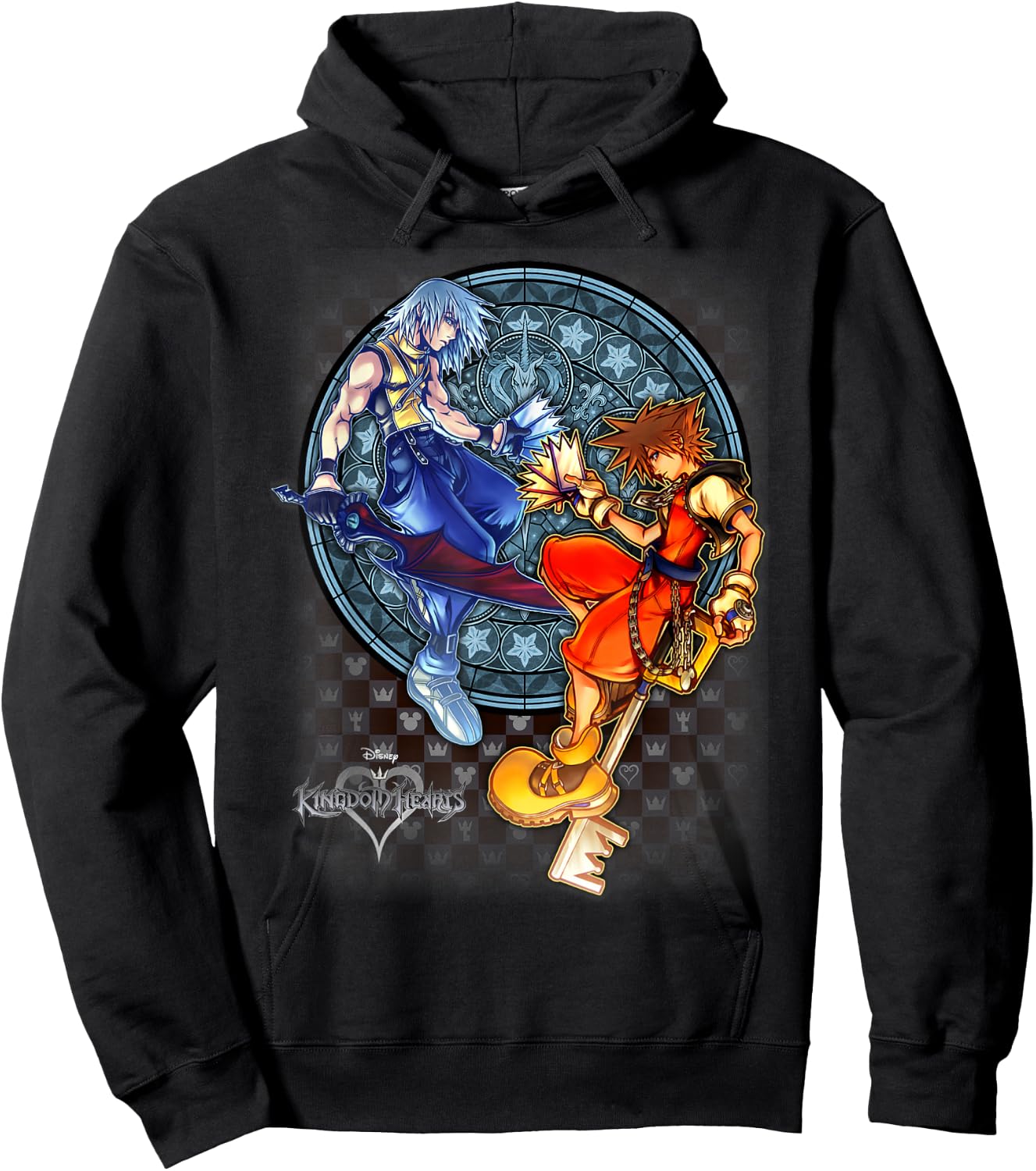 Disney Kingdom Hearts Sora & Riku Chain Of Memories Hoodie - Hoodie | Black