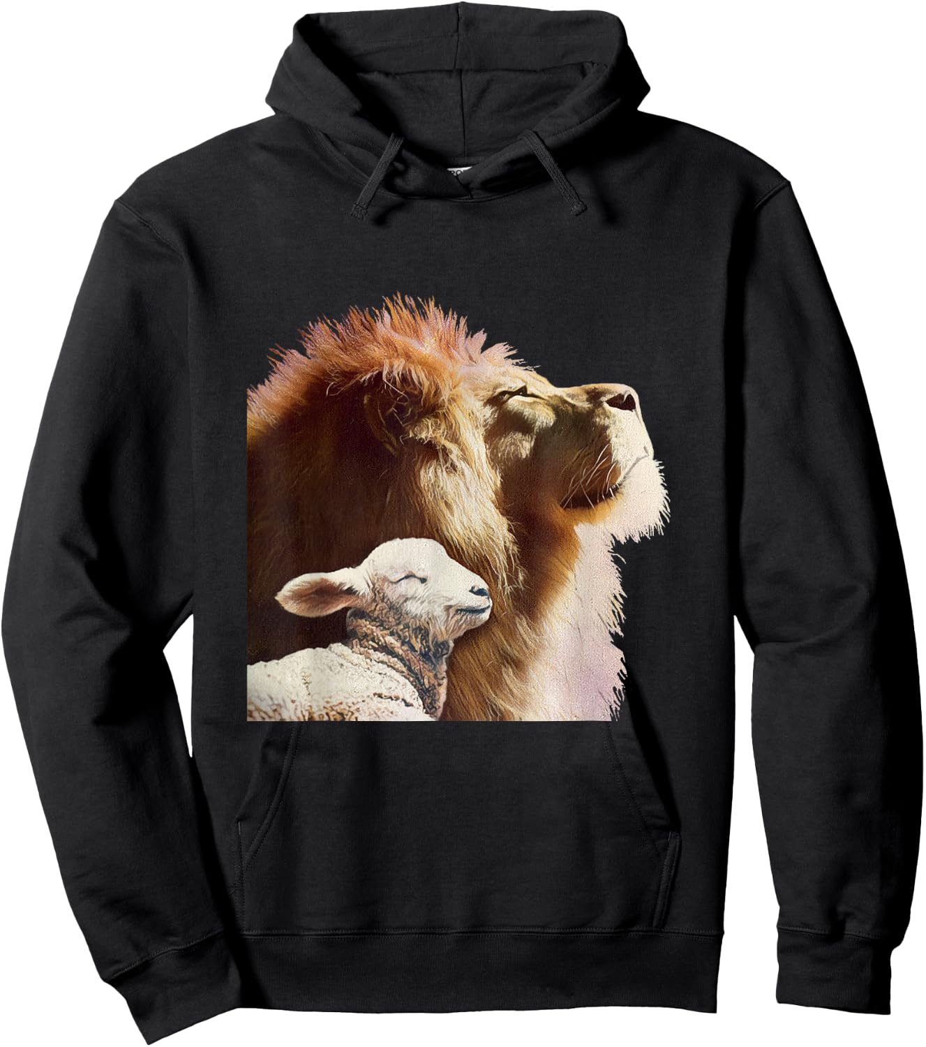 Bible Verse Religious Apparel The Lion and The Lamb Hoodie - Hoodie | Black