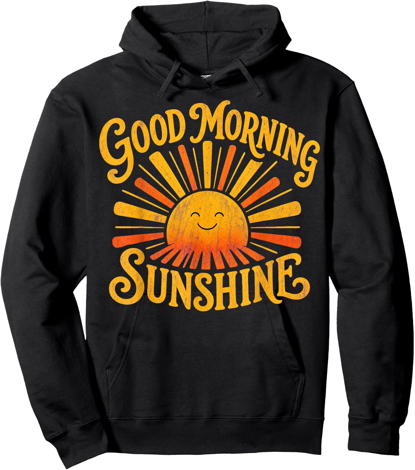 Good Morning Sunshine Vintage Retro Graphic Hoodie - Hoodie | Black