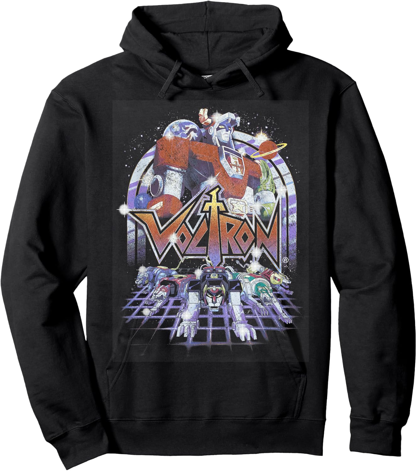 Voltron Defender Of The Universe Gleam Vintage Logo Hoodie - Hoodie | Black