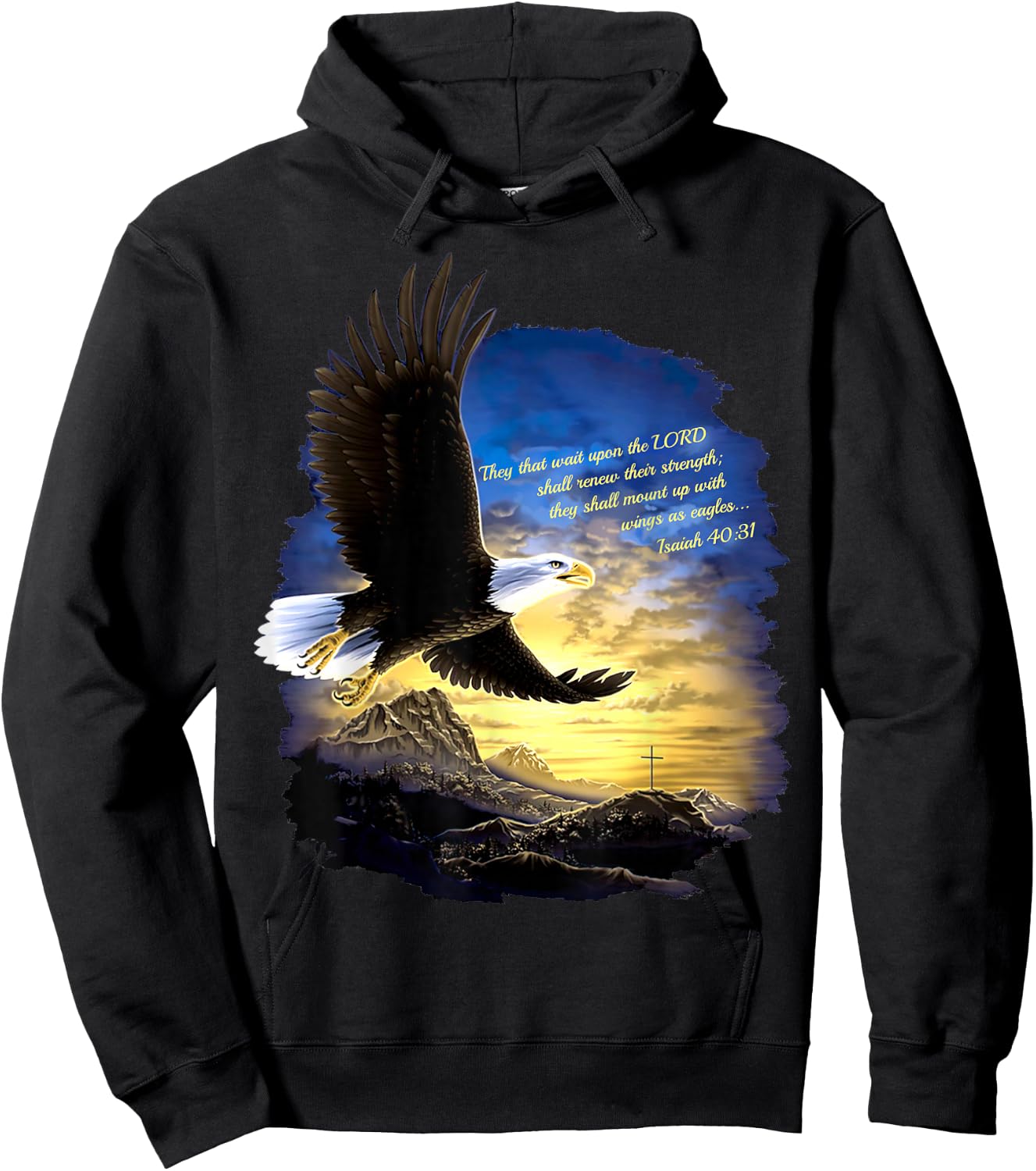 Jesaja 40:31 Berg Flügel als Adler Christlicher Bibelvers Hoodie - Hoodie | Black