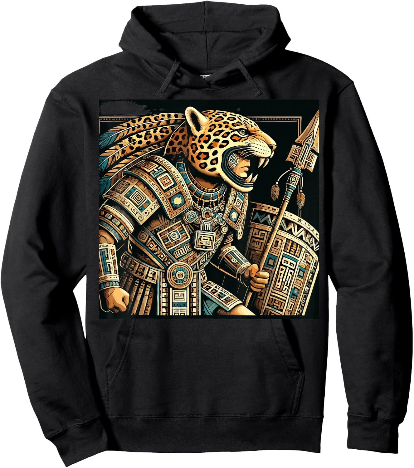 Penachos Aztecas Mexico Aztec Warrior Costume Mayan Jaguar Hoodie - Hoodie | Black