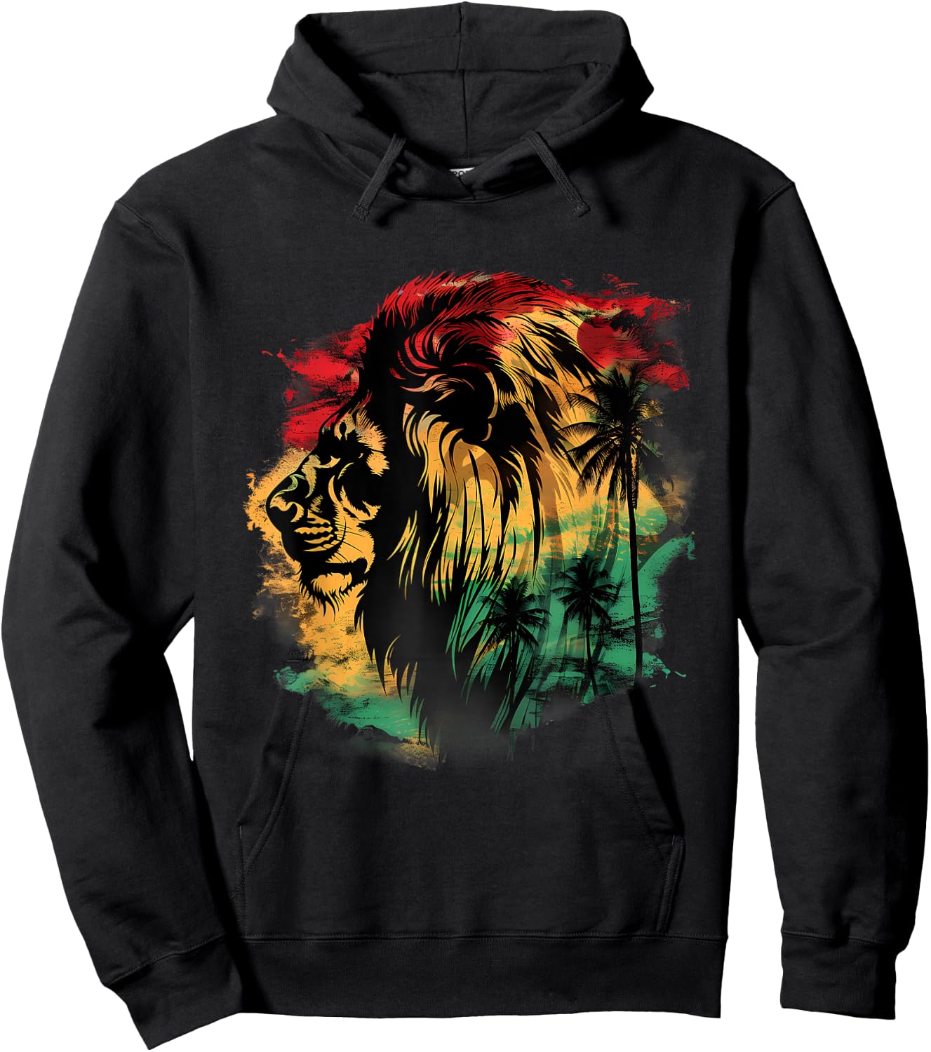 Rasta Reggae Lion Rastafarian Roots Lion Of Judah Jamaica Hoodie - Hoodie | Black