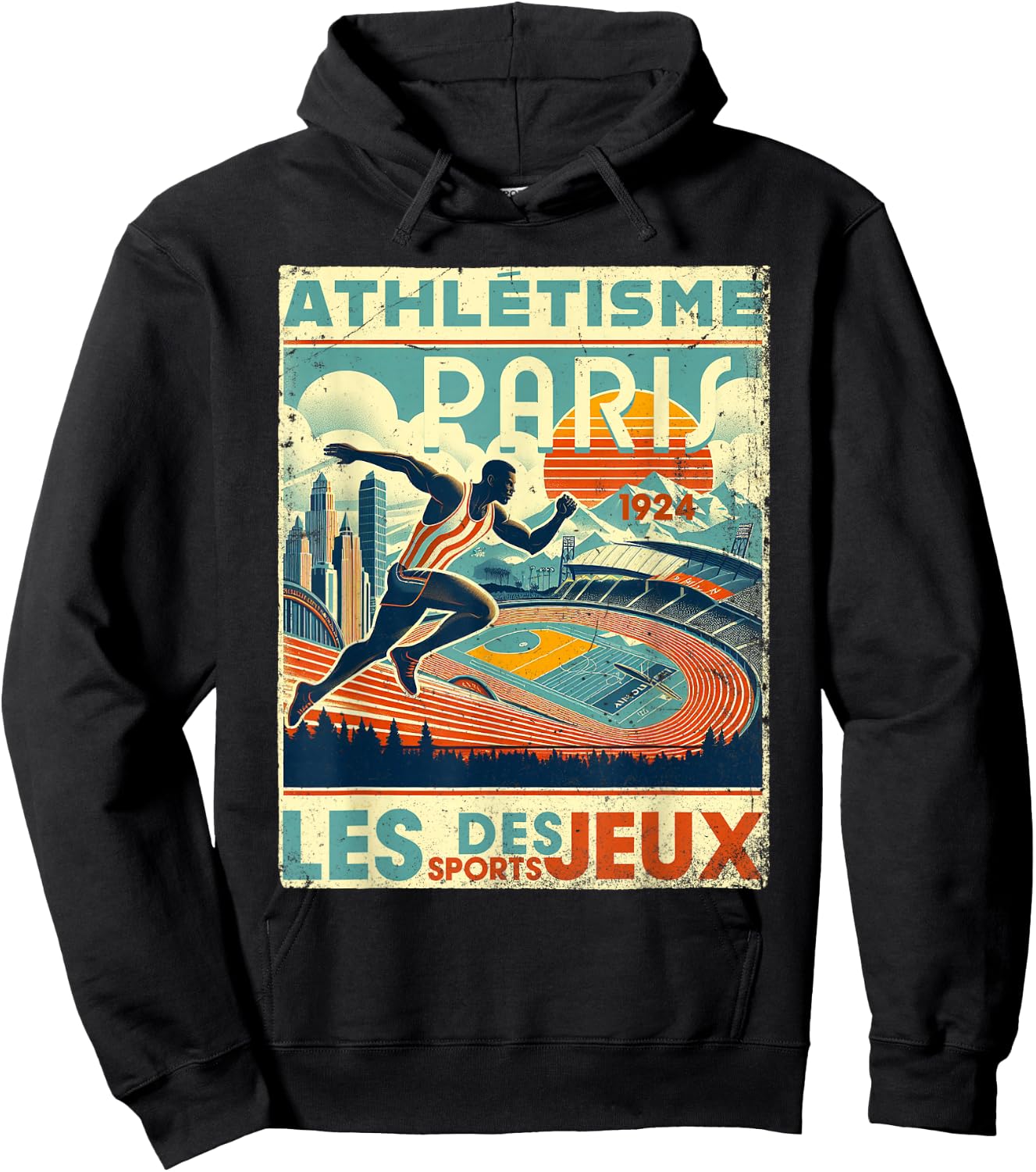 Paris Athletics 1924 The Games , black Hoodie - Hoodie | Black