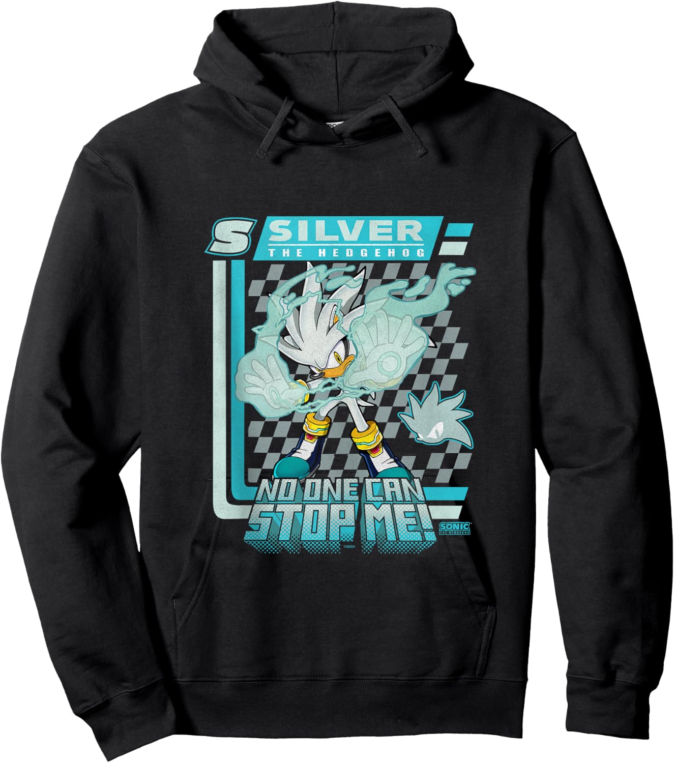 Sonic The Hedgehog Silver The Hedgehog Racing Poster Hoodie - Hoodie | Black