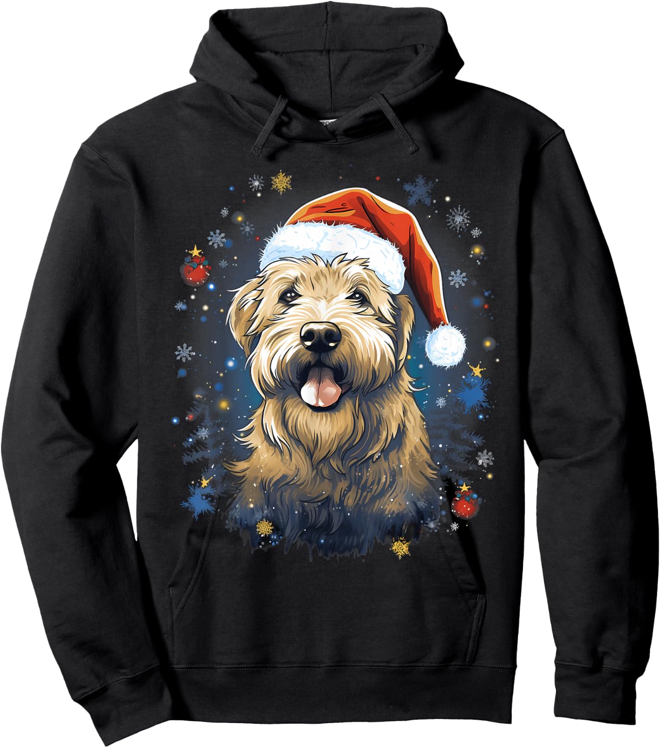 Xmas Soft-Coated Wheaten Terrier Dog Christmas Men Women Kids Hoodie - Hoodie | Black