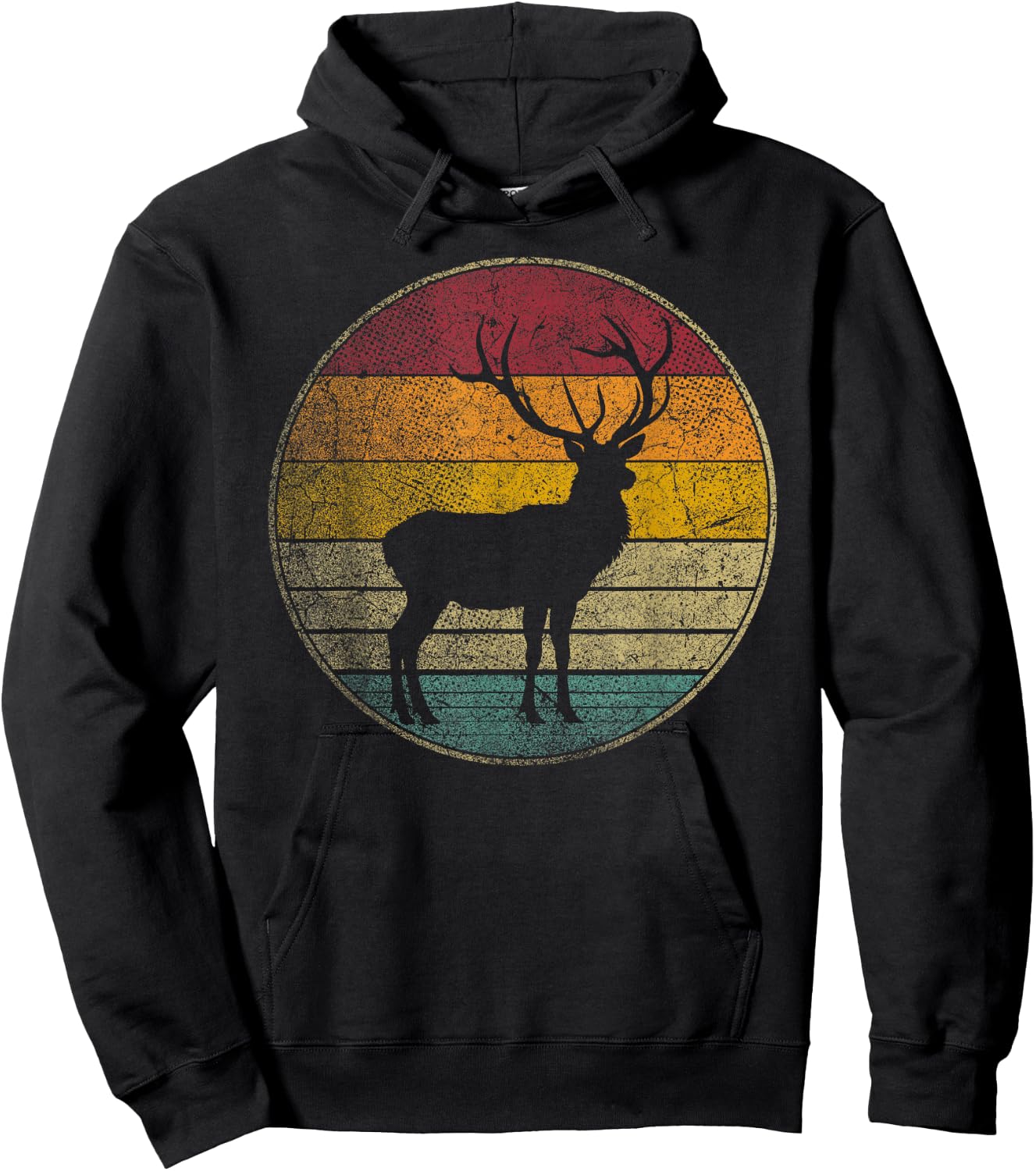 Elk - Vintage Love Women Men Funny Retro Hoodie - Hoodie | Black