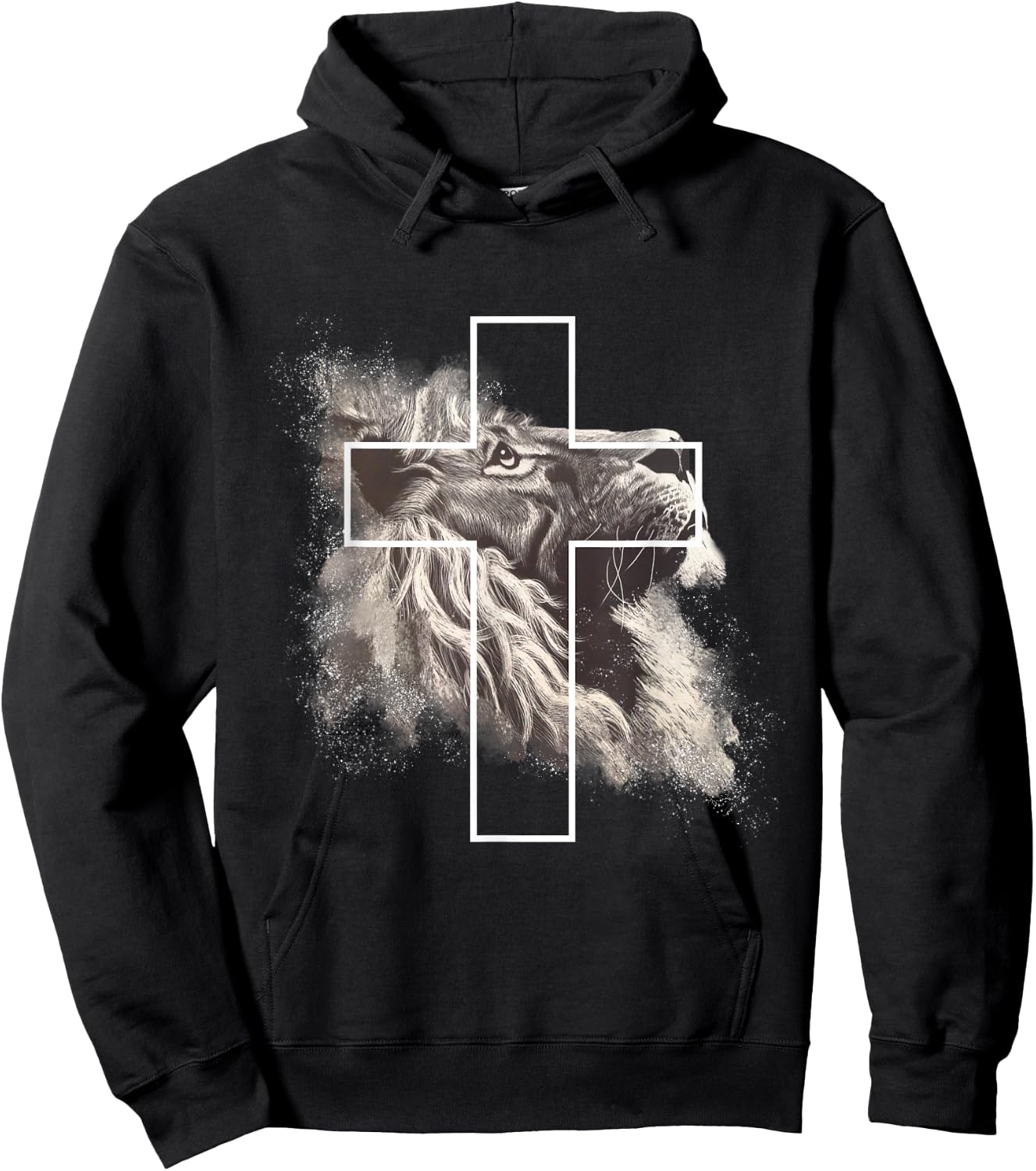 Jesus Lion of Judah, Christian Cross Hoodie - Hoodie | Black