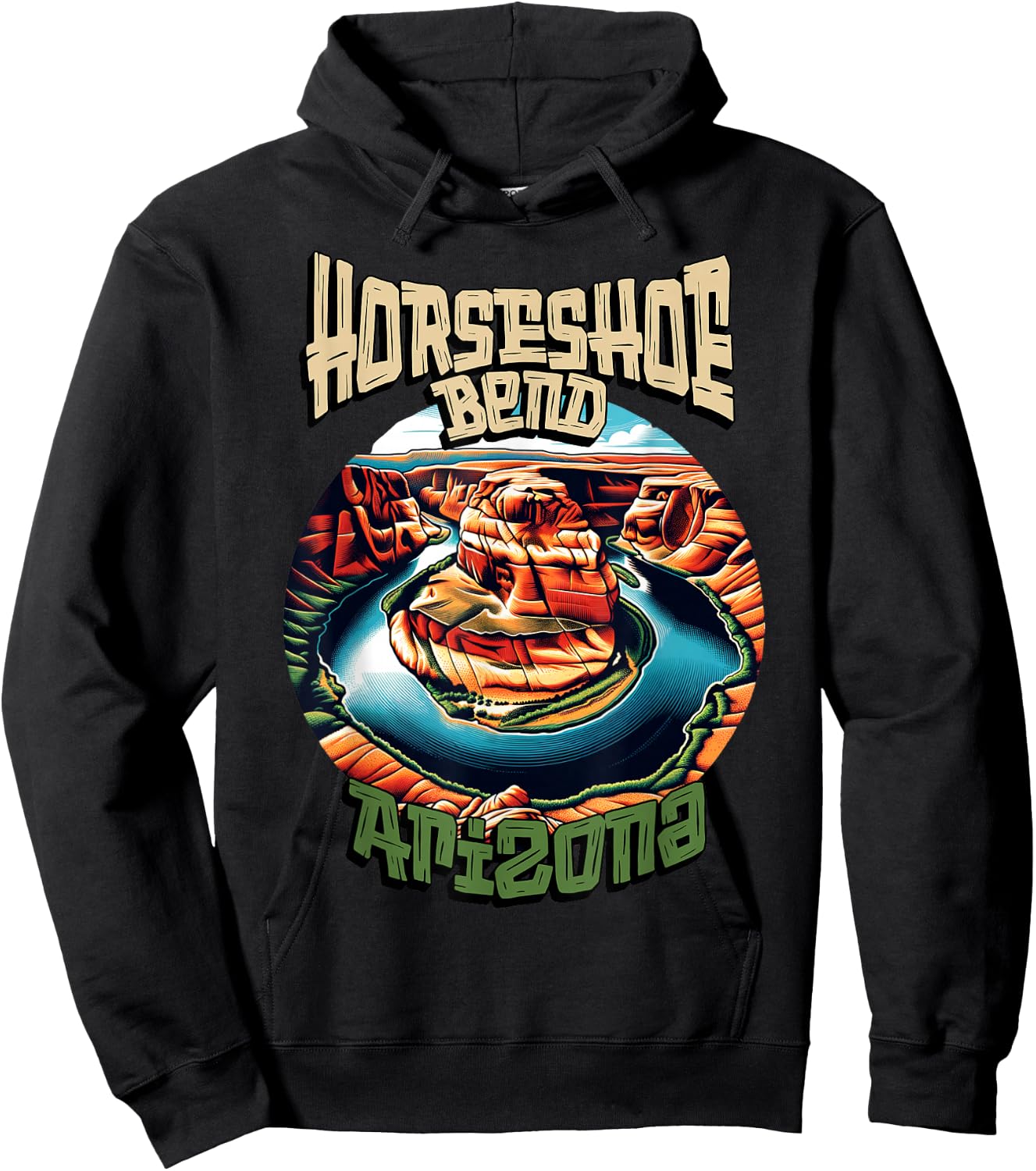 Iconic Horseshoe Bend AZ Hiking Glen Canyon Page Arizona Hoodie - Hoodie | Black