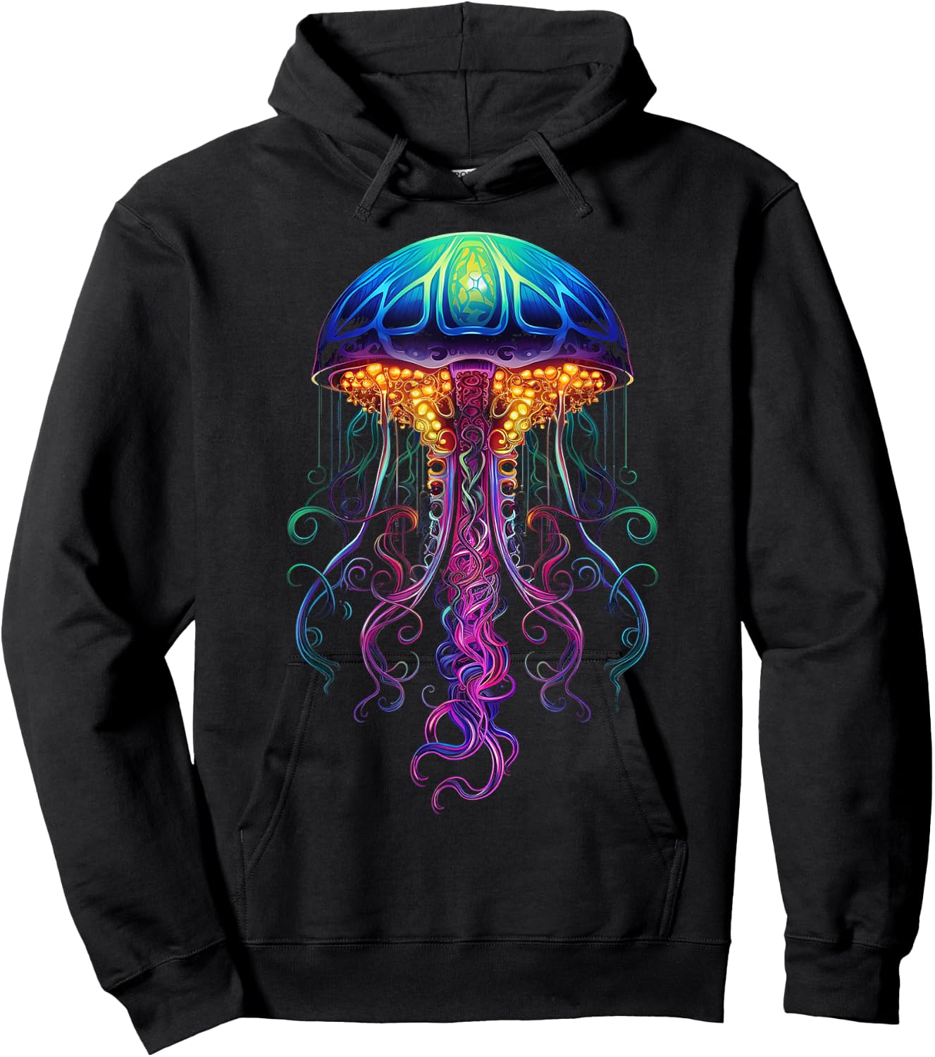 Jellyfish Fantasy Animal Colorful Art Jellyfish Hoodie - Hoodie | Black