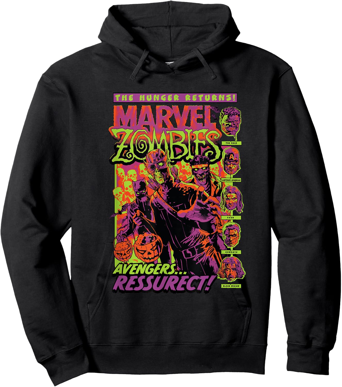 Marvel Zombies Avengers Resurrect Hunger Returns Halloween Hoodie - Hoodie | Black