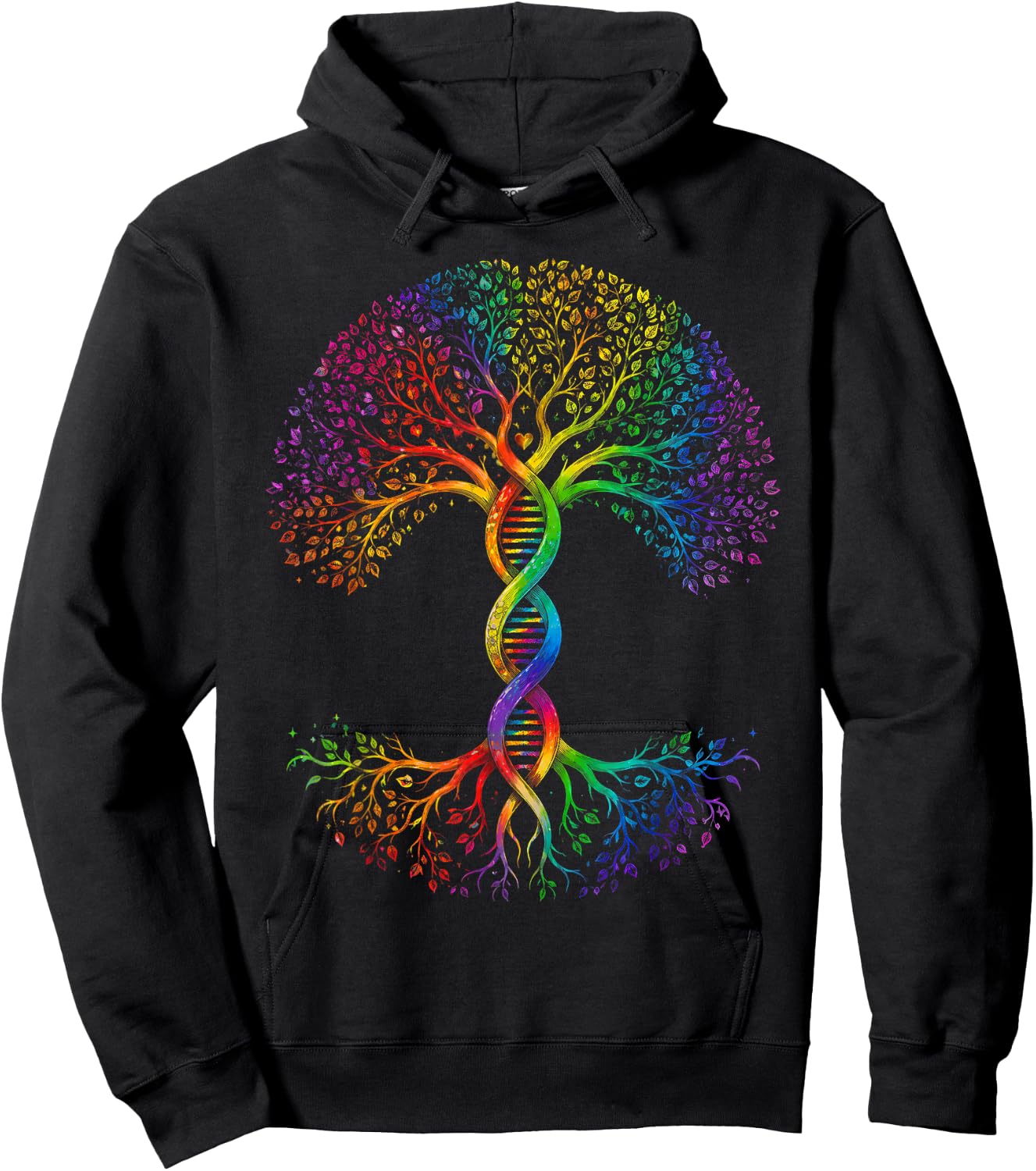 Rainbow Tree of Life LGBTQ Lesbian Gay Pride Flag Ally Hoodie - Hoodie | Black