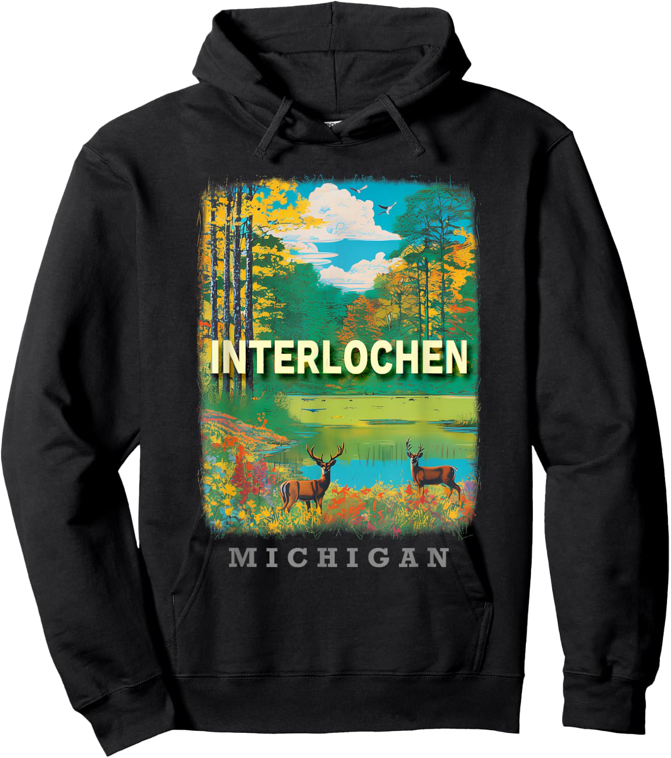 Interlochen Michigan MI Nature's Symphony SD284 Hoodie - Hoodie | Black
