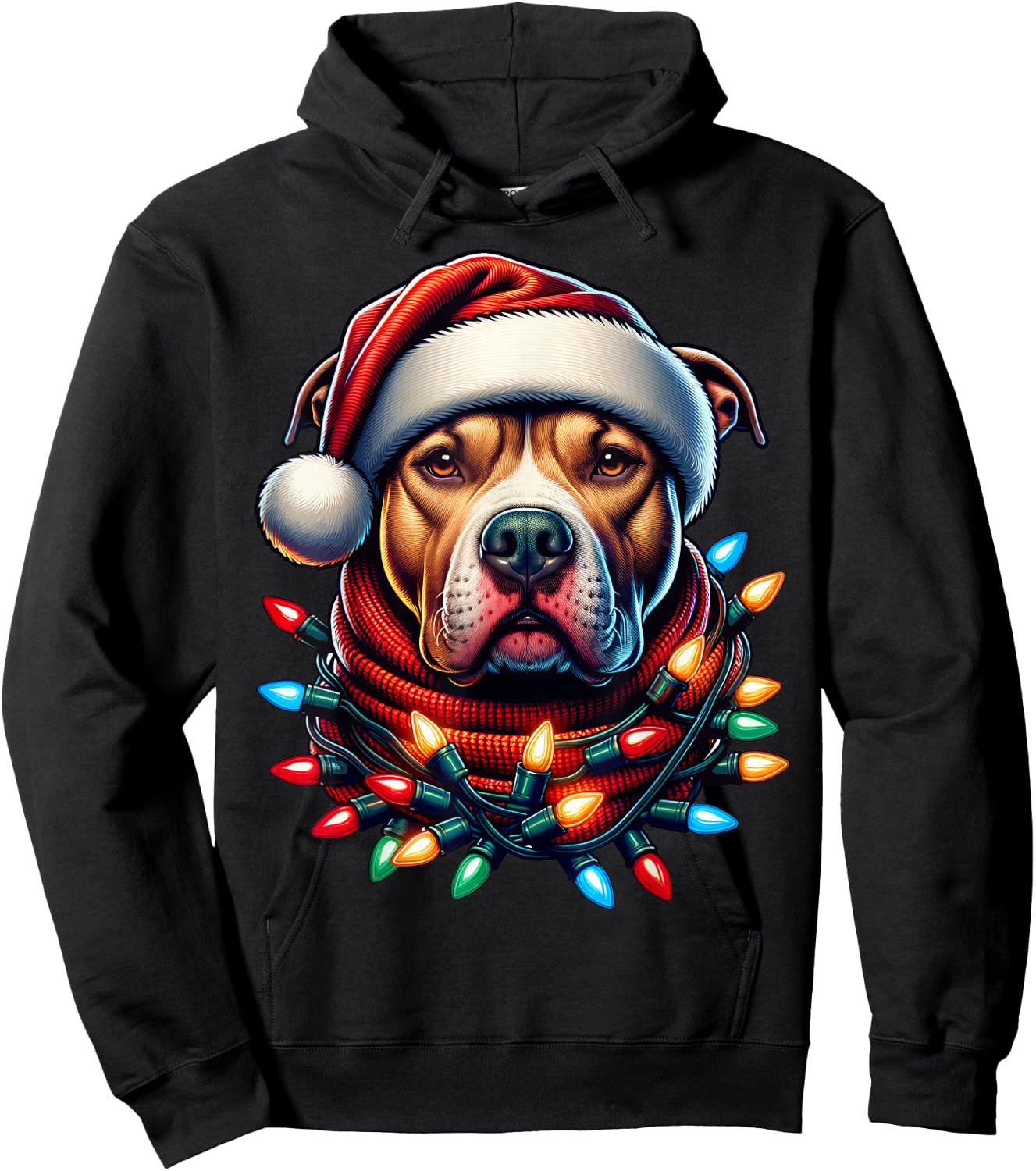 Christmas Pit bull Xmas Pit Bull Mom Dog Lover Santa Hoodie - Hoodie | Black