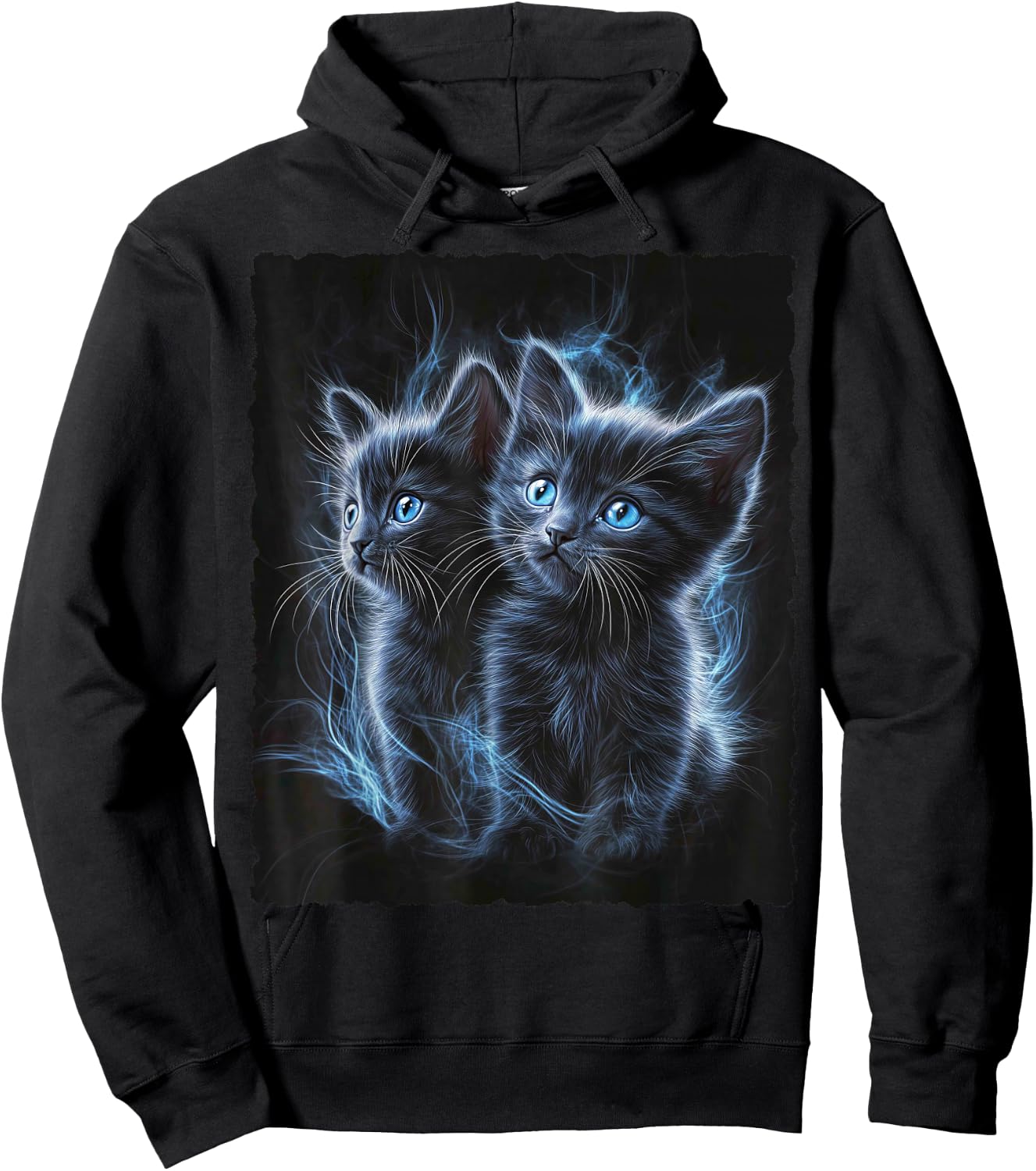 Cute Magic Cat Kitten Fantasy Art , black Hoodie - Hoodie | Black