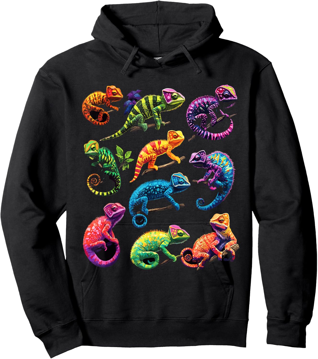 Chameleons of the World Educational Reptile Lizard Lover Hoodie - Hoodie | Black
