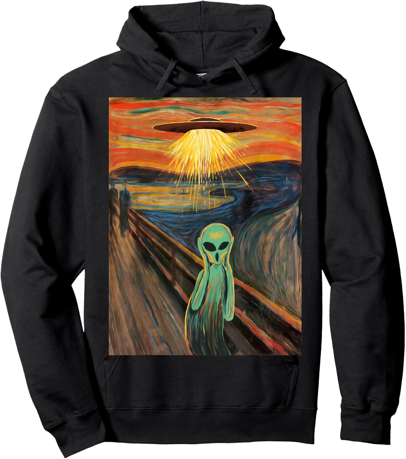 Alien Scream Painting Hoodie - Hoodie | Black