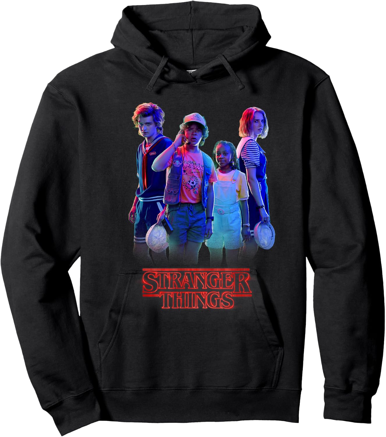 Stranger Things Vintage Steve & Robin Scoops Ahoy Babysitter Hoodie - Hoodie | Black