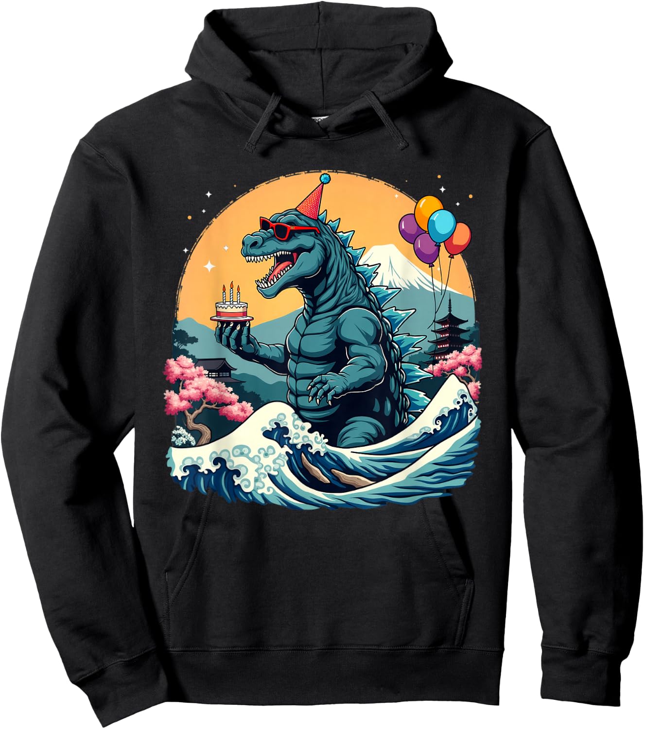 Kaiju Birthday Japan Monster Movie Bday Party Decorations Hoodie - Hoodie | Black