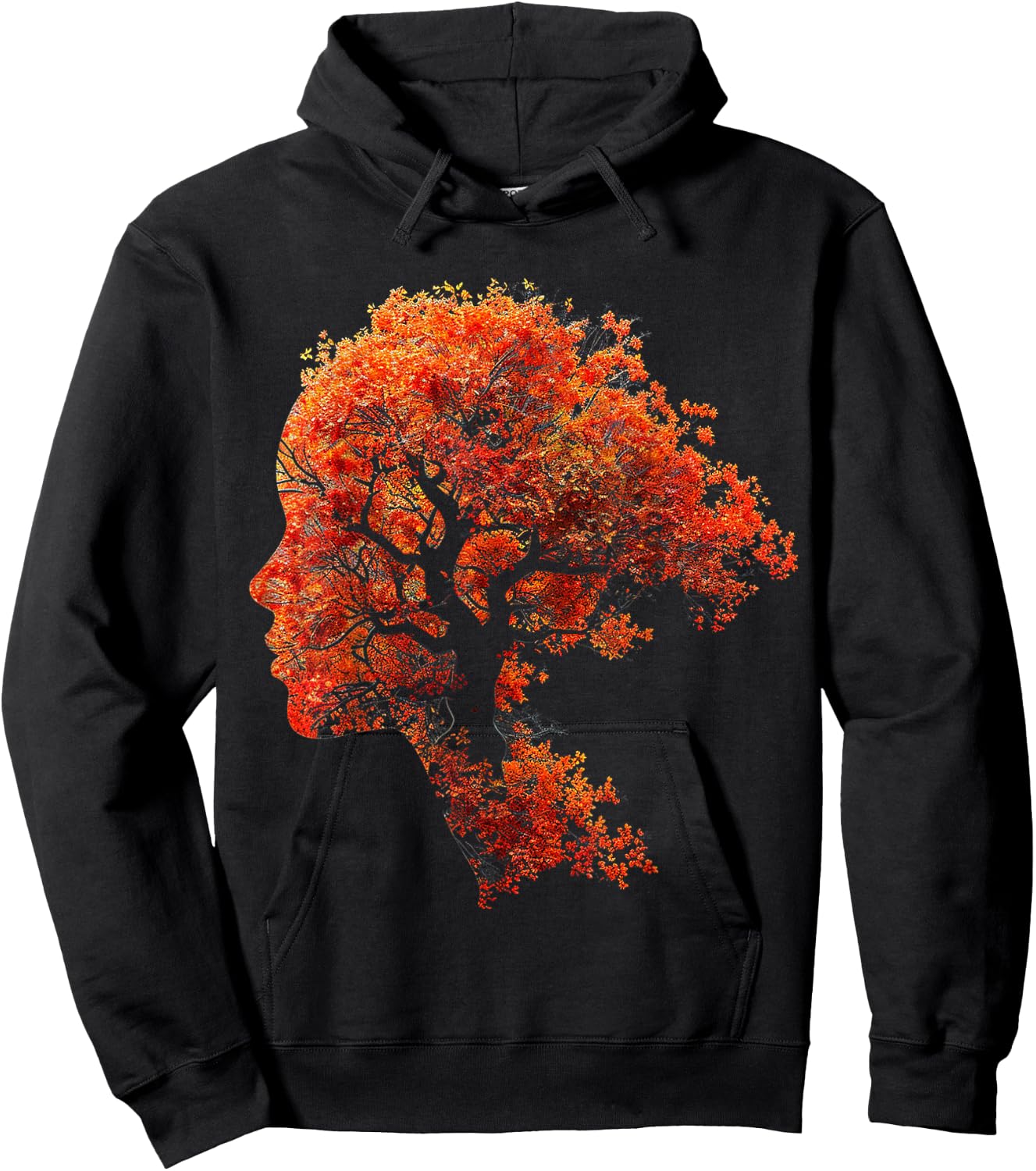 Tree Art Natur Grafik Frauen Gesicht Motiv Baum Hoodie - Hoodie | Black