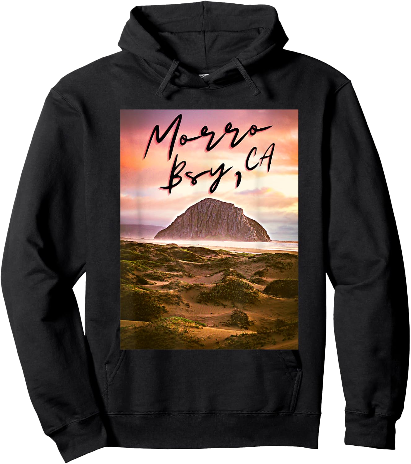 Morro Bay Ca Morro Rock California Hoodie - Hoodie | Black