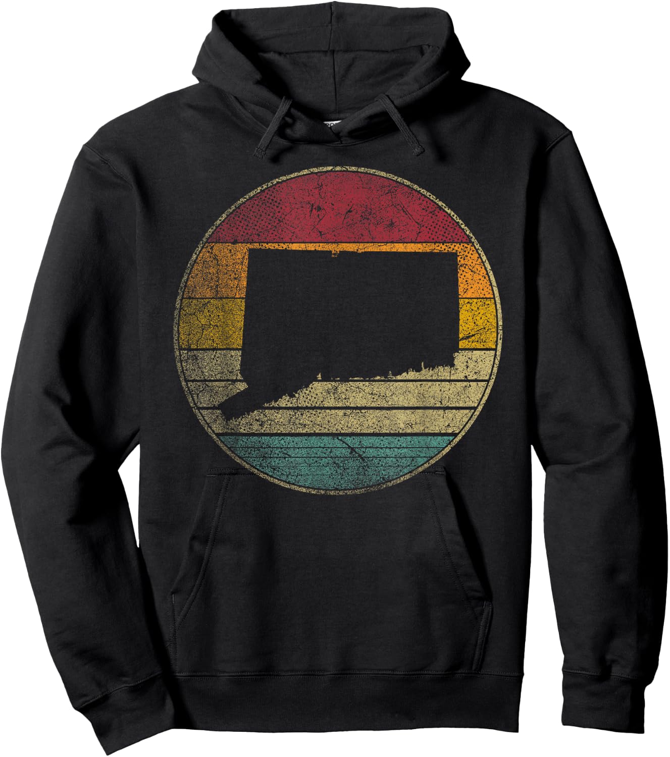 Connecticut Vintage Retro Style Distressed 70s 80s Novelty Hoodie - Hoodie | Black