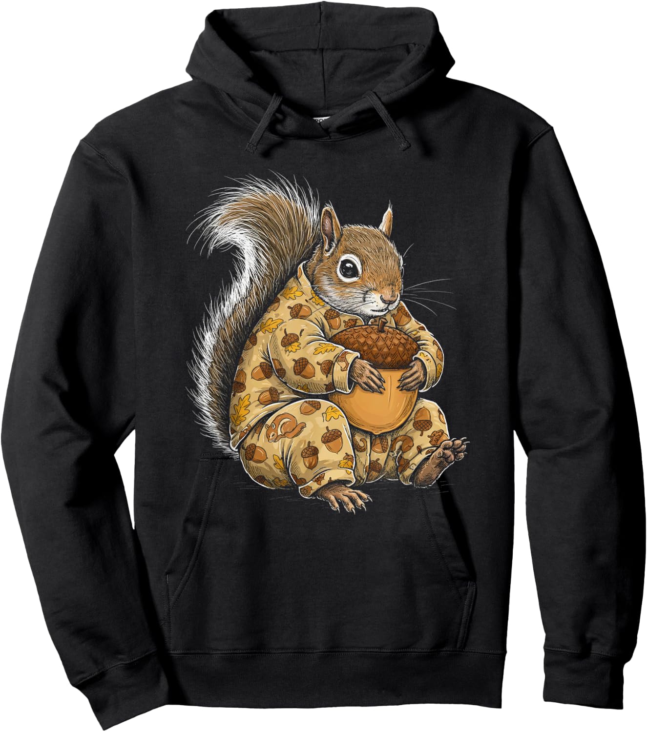 Funny Sleepy Squirrel Pajama Women Men Kids Boys And Girls Hoodie - Hoodie | Black