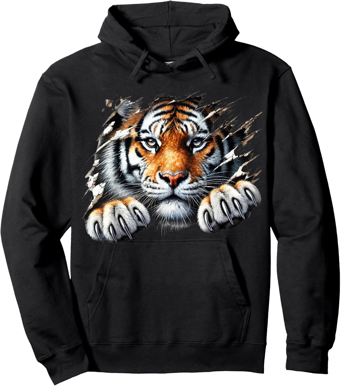 Retro Spirit Tiger Face Shirt Design Football Tiger Fan Hoodie - Hoodie | Black
