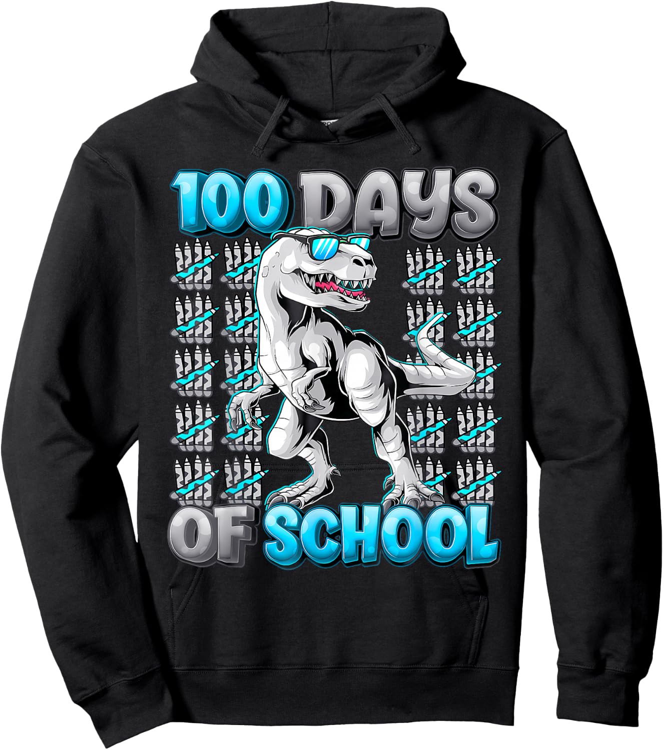 100 Days Of School Trex 100 Days Smarter 100Th Day Of School Hoodie - Hoodie | Black