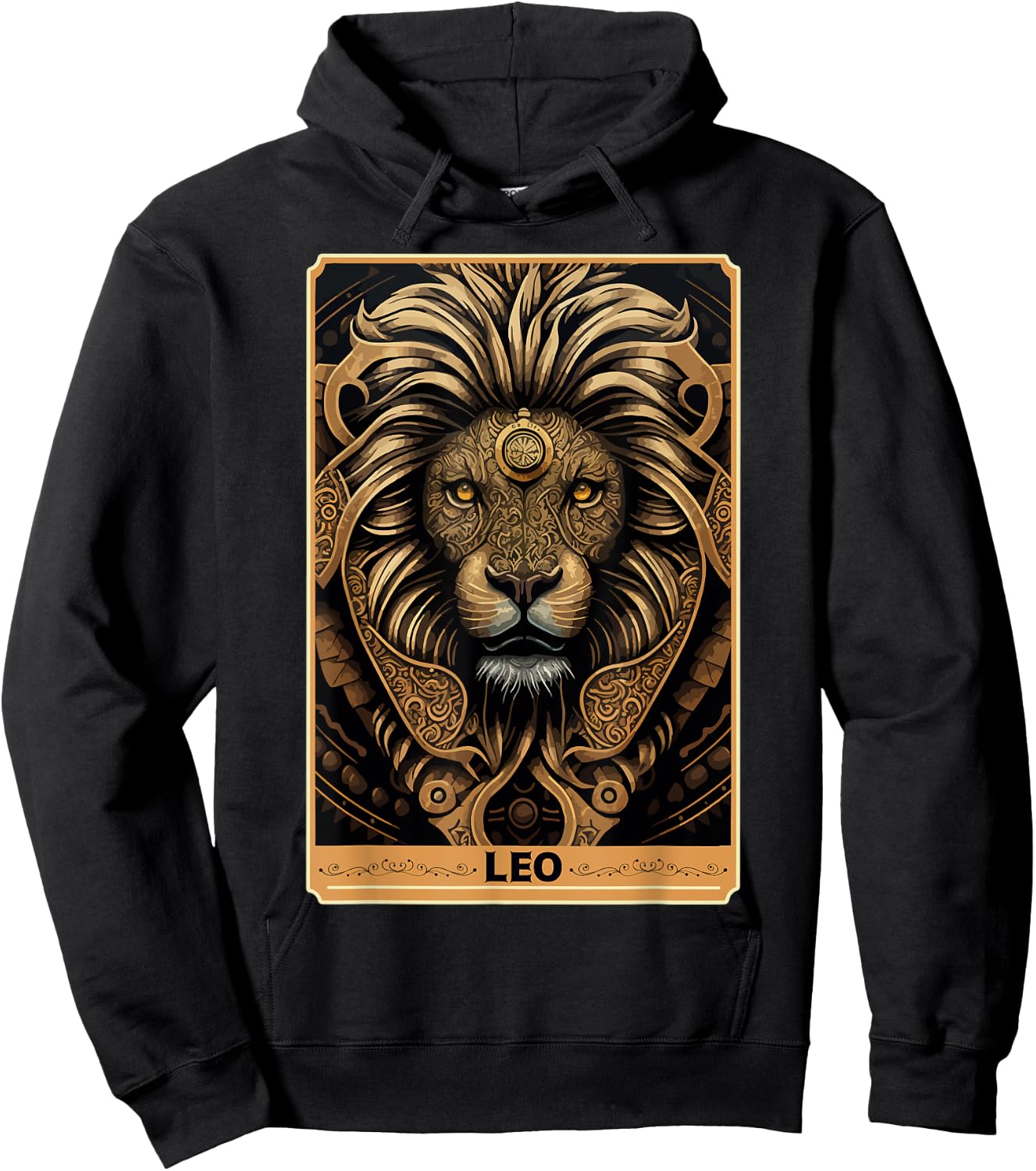 Leo Astrology Sign Lion Zodiac Tarot Card Occult Witch Hoodie - Hoodie | Black