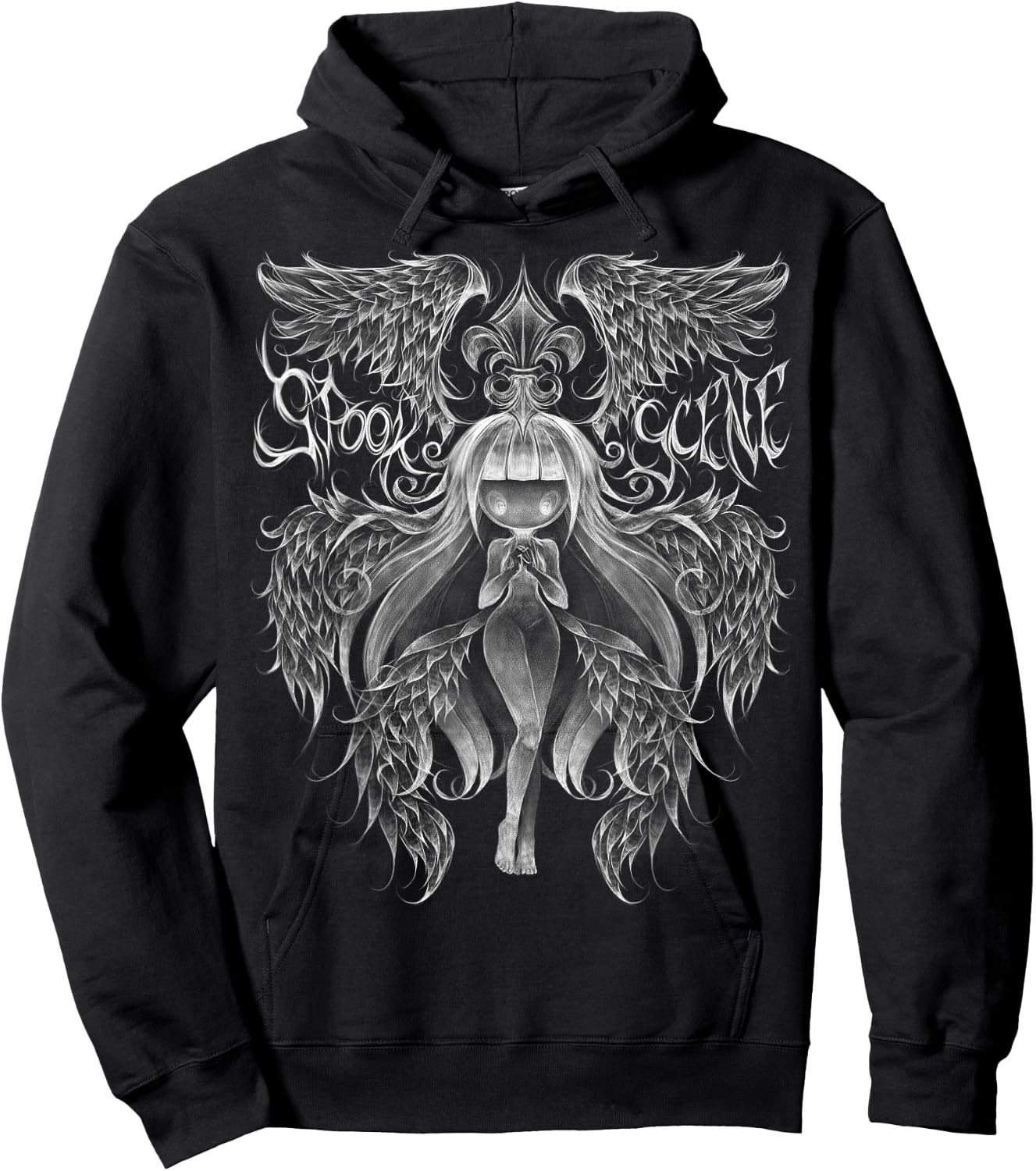 Spookscene Gothic Fleur De Lis Seraph Celestial Angel Hoodie - Hoodie | Black