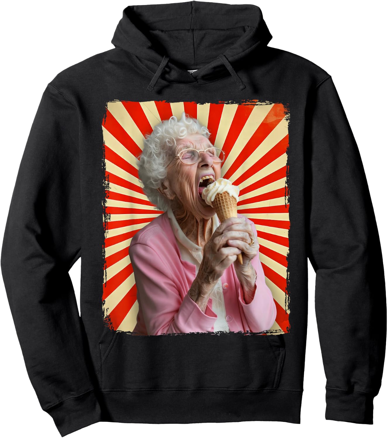 Grandma Licking Ice Cream Hoodie - Hoodie | Black