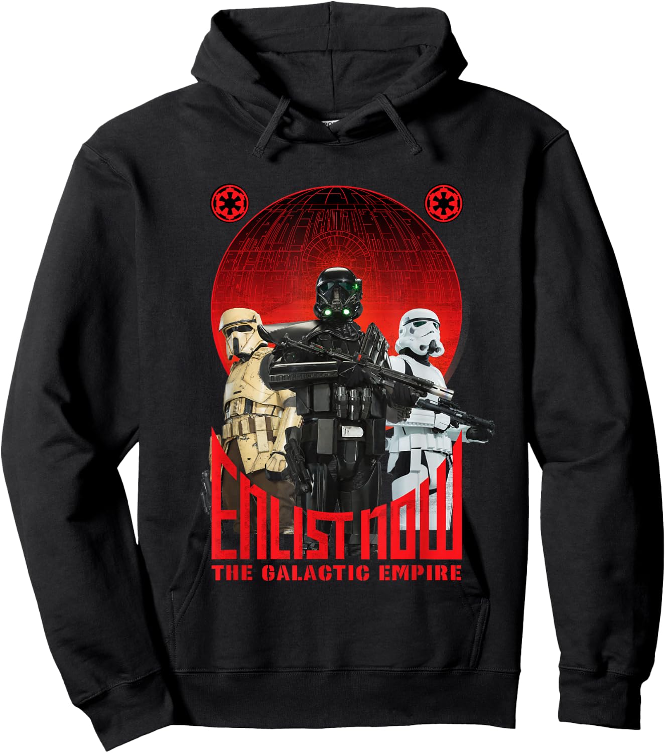 Star Wars Rogue One Enlist Now Galactic Empire Propaganda Hoodie - Hoodie | Black