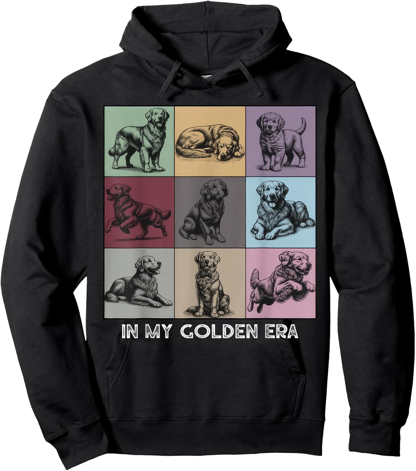 in My Golden Retriever 70s Era Funny Retriever Dog Hoodie - Hoodie | Black