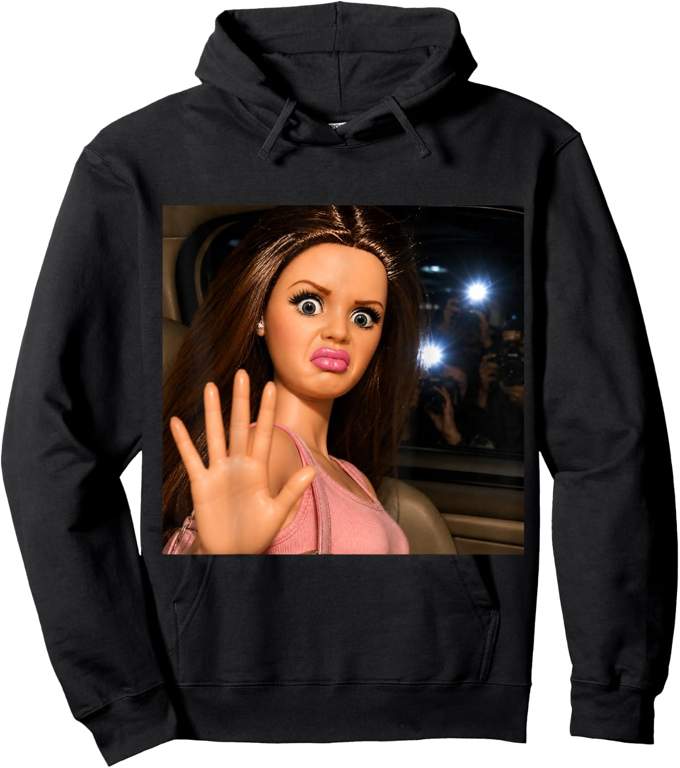 Funny Disgusting Girl face Meme Y2K Hilarious Sarcastic Gift Hoodie - Hoodie | Black