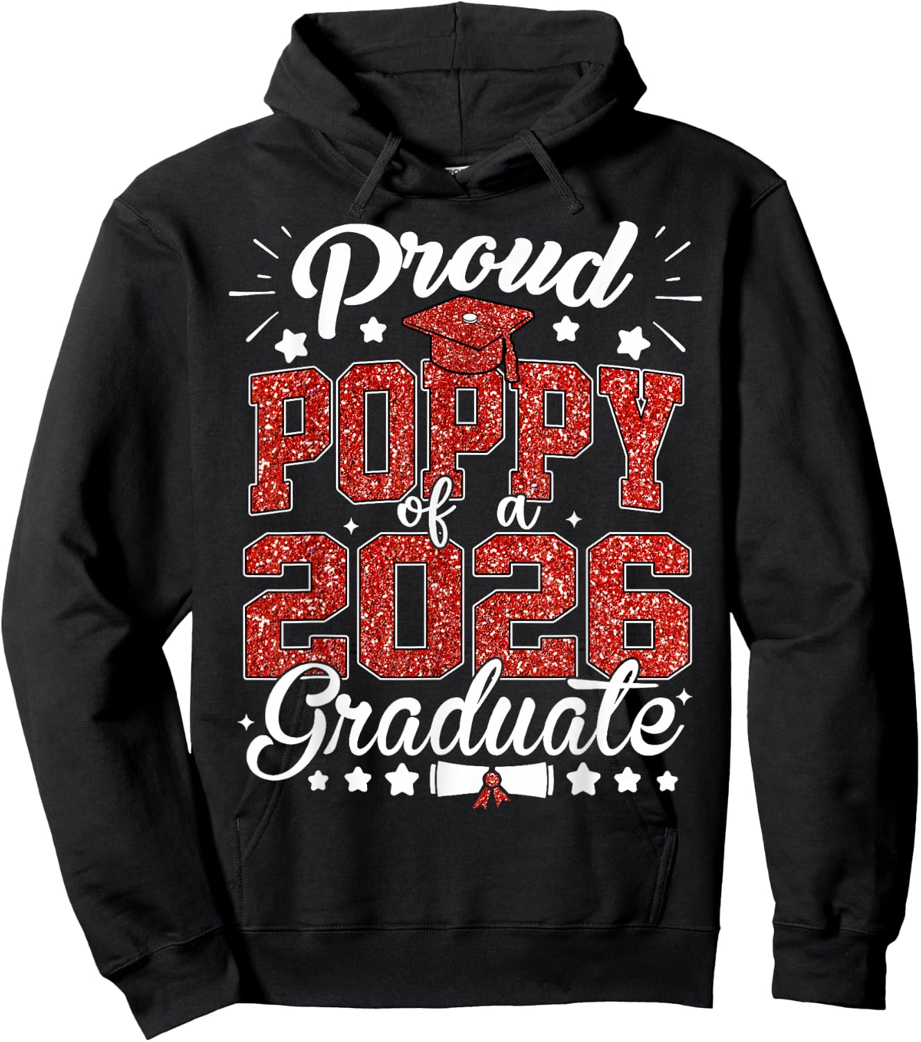 Proud Poppy of A 2026 Graduate Senior Class of 2026 Hoodie - Hoodie | Black
