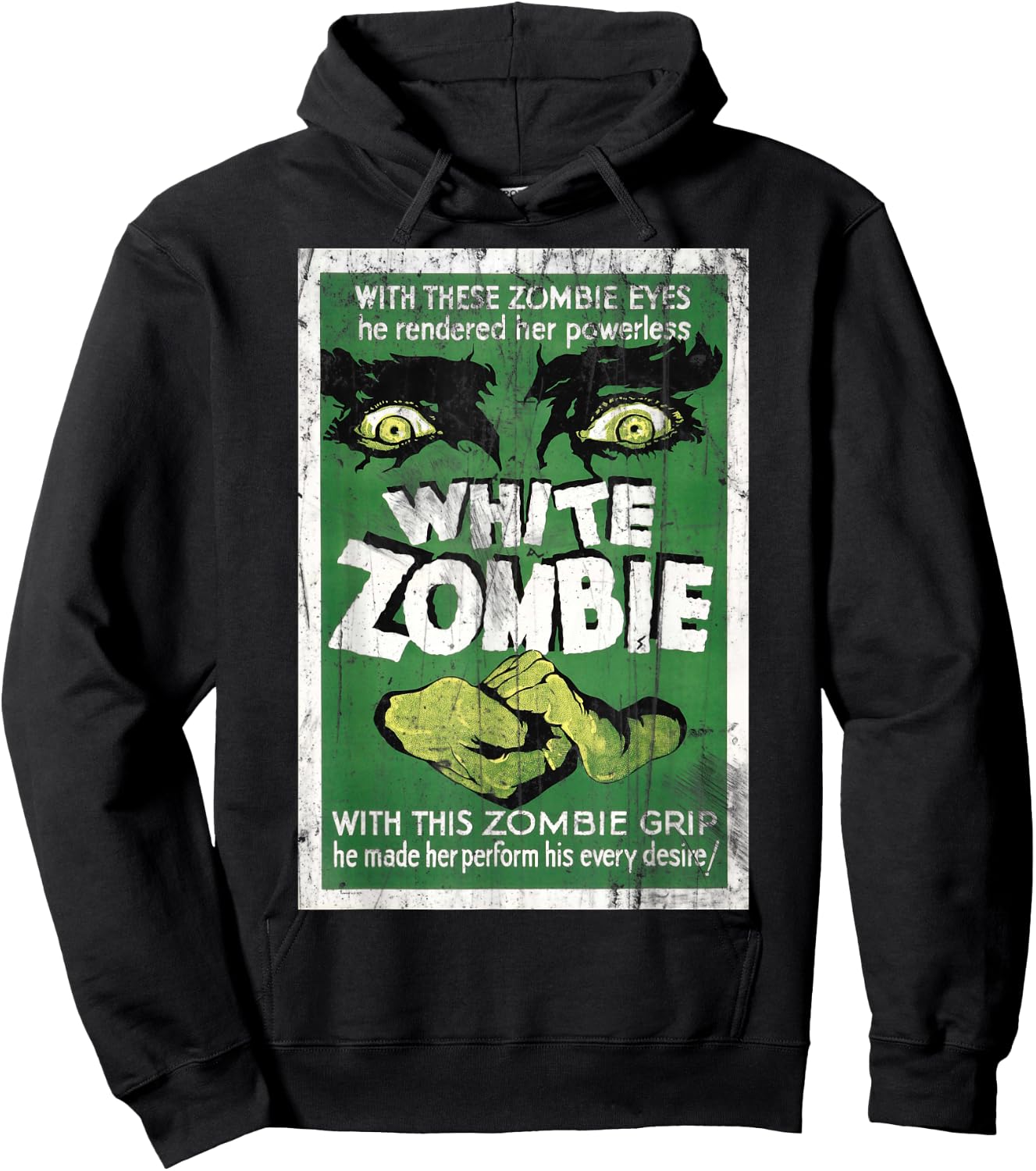 Vintage White Zombie Movie Poster Hoodie - Hoodie | Black