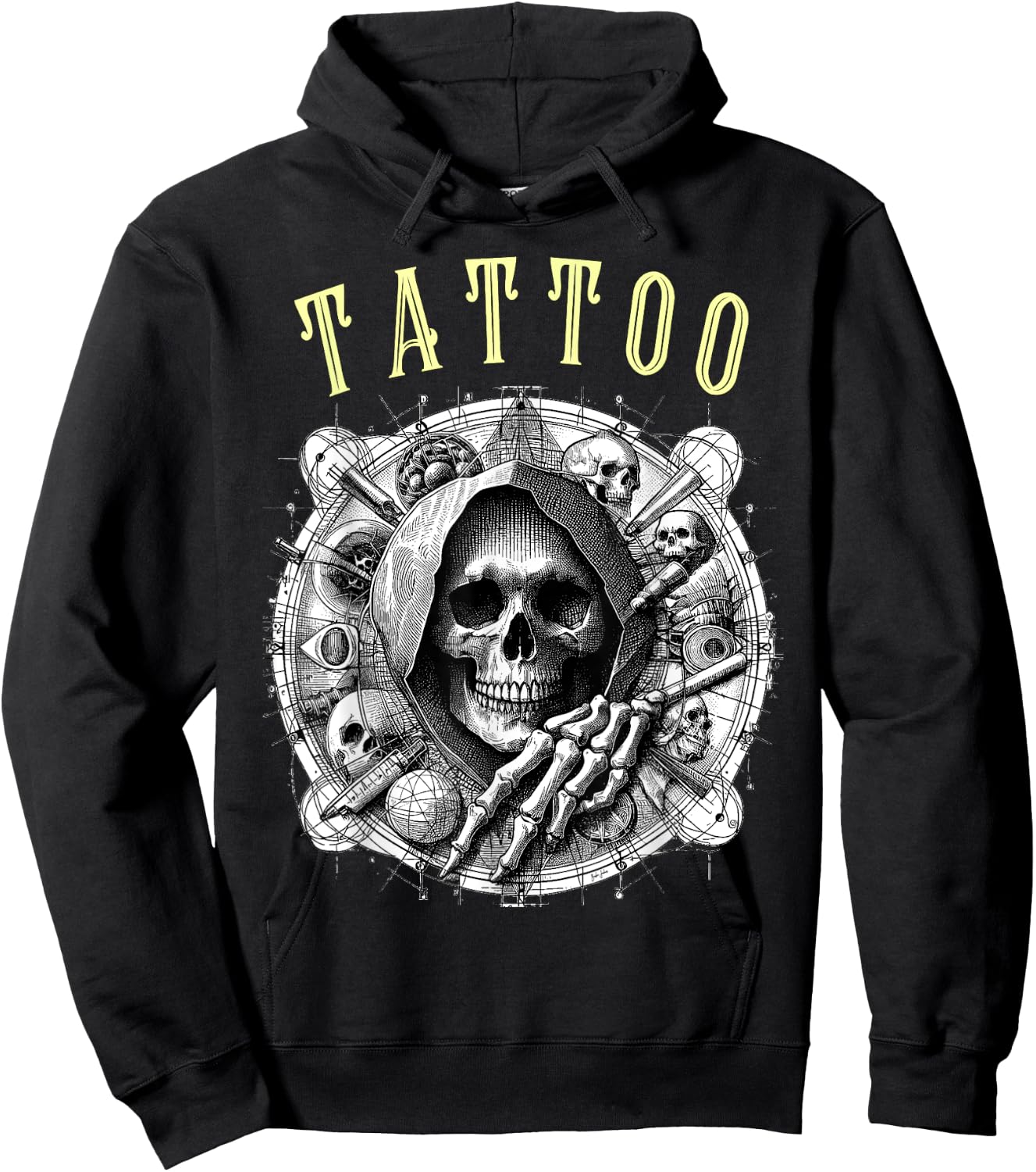 Tattoo Tattoo Skull Gift Hoodie - Hoodie | Black